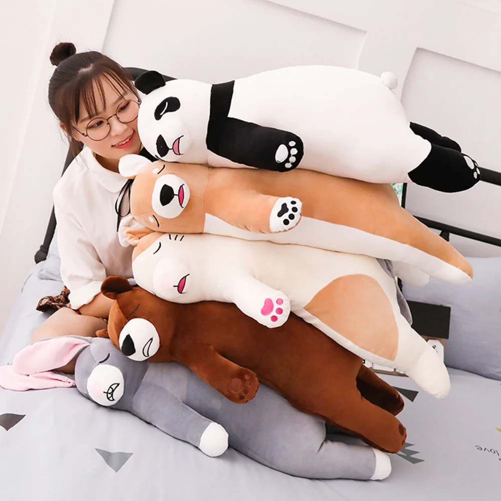 

45/75cm Large Size Toy Cute Animals Stuffed Plush Toys Dog/Panda/Rabbit/Cat Cloth doll Soft Sheepping Pillow Cushion