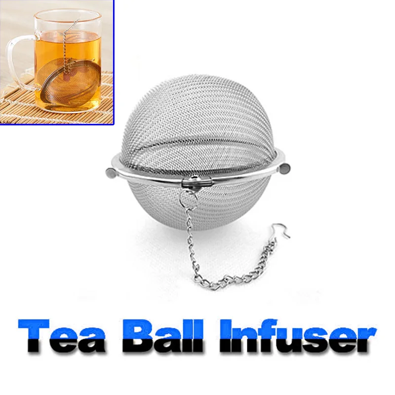 

1pc tea infuser stainless steel spherical net tea strainer coffee vanilla spice tennis filter disperser kitchen tool XB 66