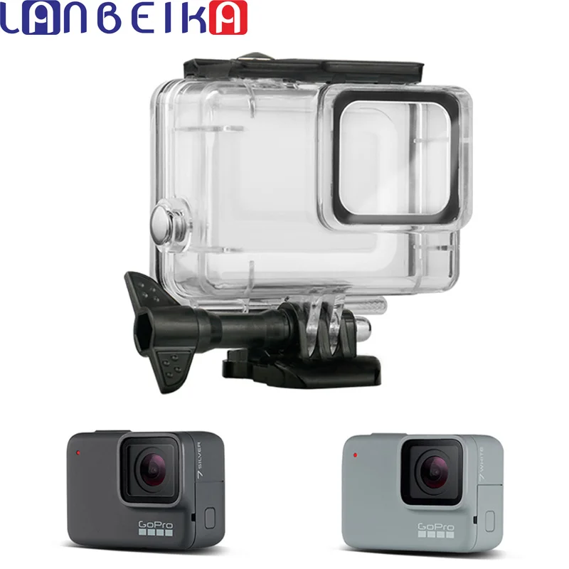 

LANBEIKA Hero7 45m Waterproof Case Housing For Gopro Hero 7 Silver & White Underwater Protection Shell Box Go pro Accessories