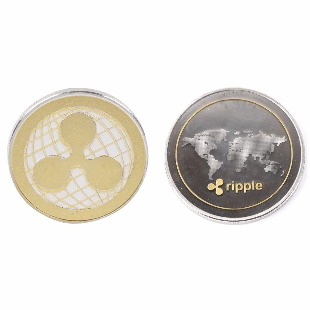 Gold & Silver Ripple Commemorative Round Collectors Coin XRP Physical Coins Giftin Noncurrency