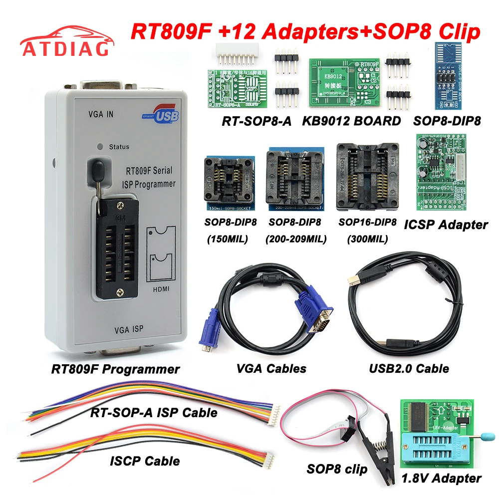 Программатор RT809F LCD ISP 12 адаптеров тестовый зажим sop8 IC адаптер 1 8 в TSSOP8/SSOP8 |
