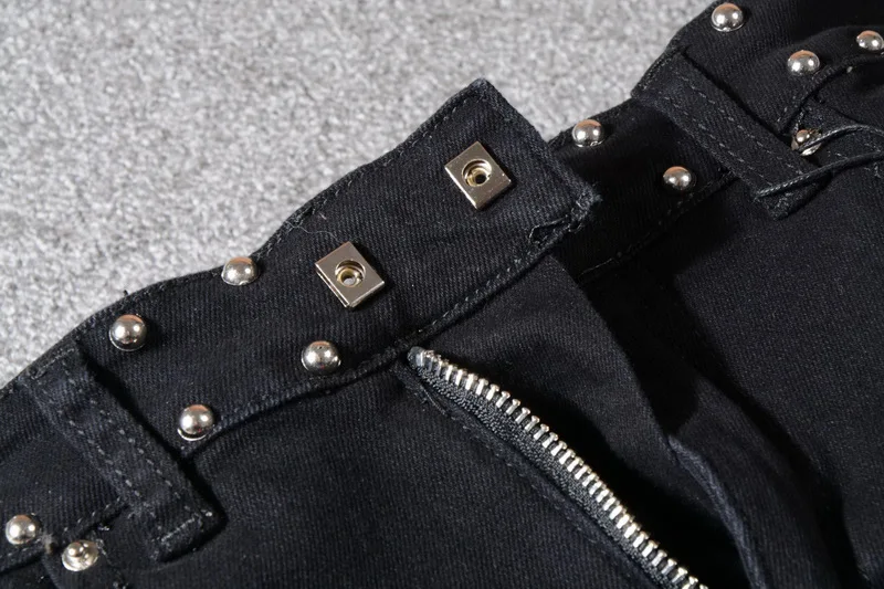 Metal Rock Punk Rivet Spike Pants a1