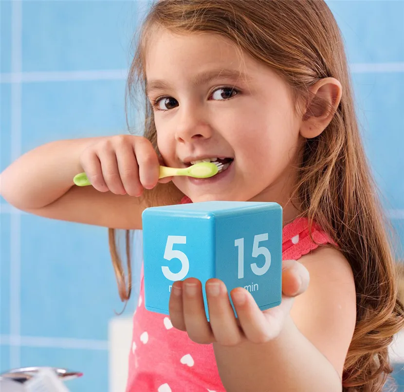 Часы Таймер Будильник куб цифровой 5,15, 30,60 минут управление временем белый для кухни детей для спорта
