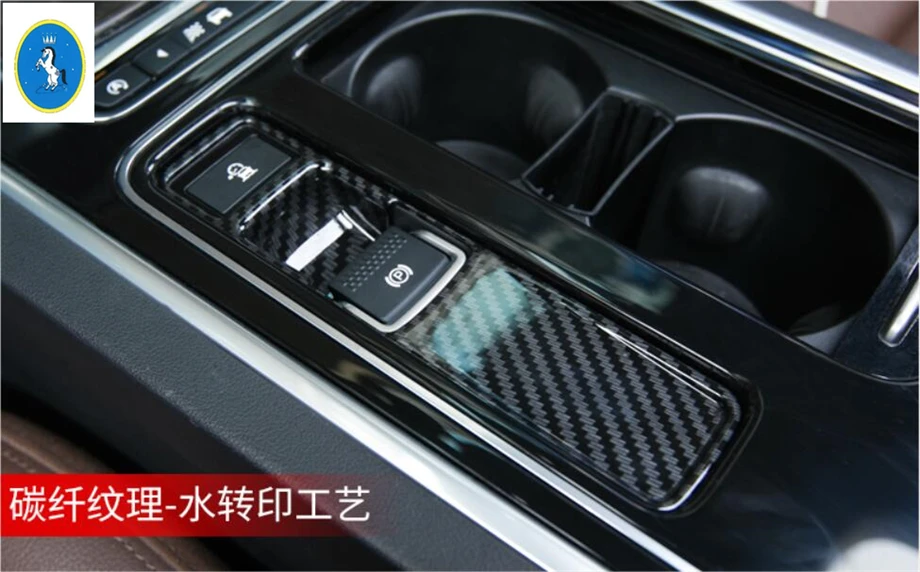 

Yimaautotrims Auto Accessory "P" Stalls Electronic Handbrake Park Cover Trim Fit For Jaguar F-Pace 2017 2018 2019 / ABS