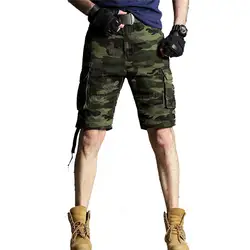 MORUANCLE Для мужчин повседневные шорты-карго камуфляж, Военный стиль тактические шорты с несколькими карманами 100% хлопок Размеры M-XXL
