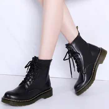 

2019 Boots Women Genuine Leather Shoes For Winter Boots Shoes Woman Casual Spring Genuine Leather Botas Mujer Female Ankle Boots