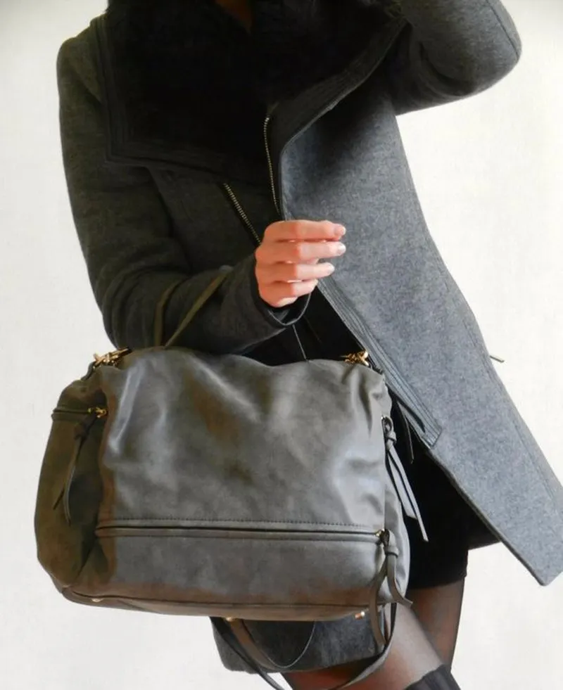 Новое поступление Женская сумка через плечо из нубука винтажная сумка через плечо мотоциклетные сумки через плечо женская сумка