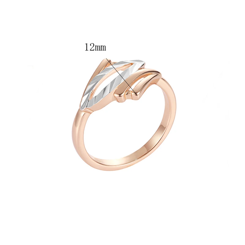 FJ 12 мм женские новые 585 розовое золото цвет белый геометрические кольца медные кольца 7 8 9 10 11