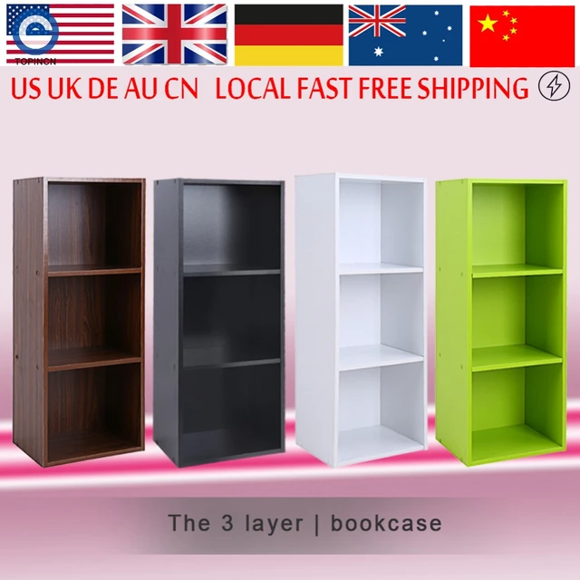 Bookcase Wood Display Shelves Storage Bookshelf 3 Level Tier Bookcase Wood Display Shelves Storage Bookshelf 3 Level Tier Stand Rack Unit Cube