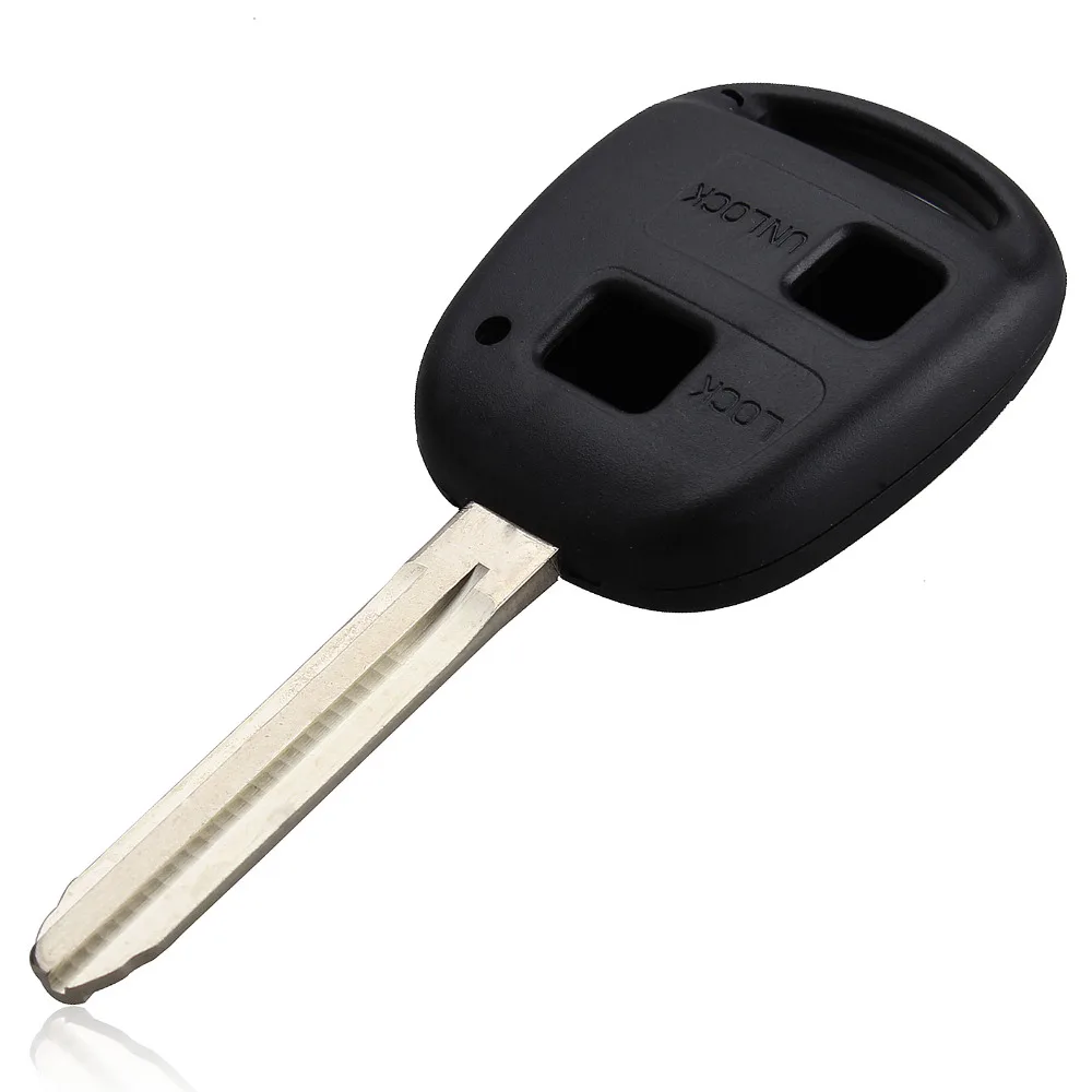 

2 Buttons Black Car Key Shell Case Replacement For Toyota Prado Key Blank Cover With Toy43 Blade Auto Key Refit Case Shell Cover