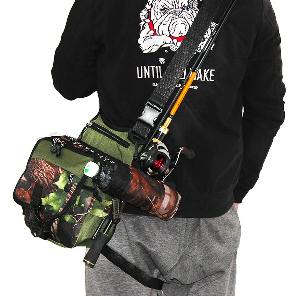 Loogdeel Fishing Waist Tackle Bag Waterproof Waist Shoulder Pack Case