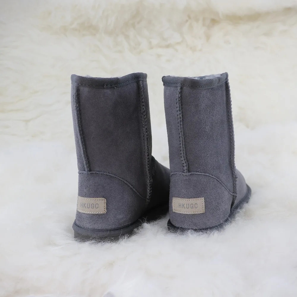 HKUGC/зимние женские ботинки из натуральной кожи наивысшего качества; водонепроницаемые зимние ботинки; женские ботинки из коровьей кожи с натуральным мехом