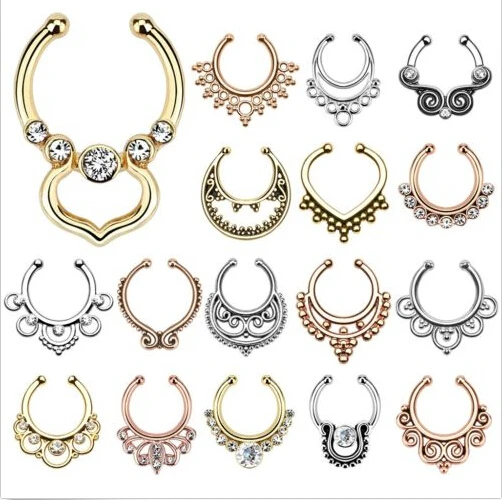 

2015 Direct Selling Belly Button Rings Nose Piercing Fake Septum Ring Clip On Hanging Helix Body Jewelry Hoop Aros For Women