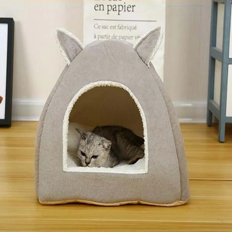 

Eco-friendly Cat Bed Lounge Sleeping Bag with Removable Mattress Warm Soft Foldable Pet House Tent Cat Nest Litter Puppy Kennel