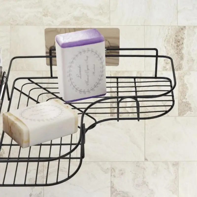 Kitchen Triangle Storage Organizer No Drilling Bathroom Shampoo Shower Shelf Corner Holder Corner Toilet Organizer