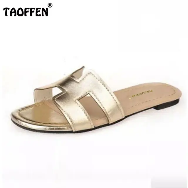 TAOFFEN New Arrival Quality Leisure Women Sandals Slippers Summer Shoes Beach Flip Flops Women Footwear Size 35-40 WA0181