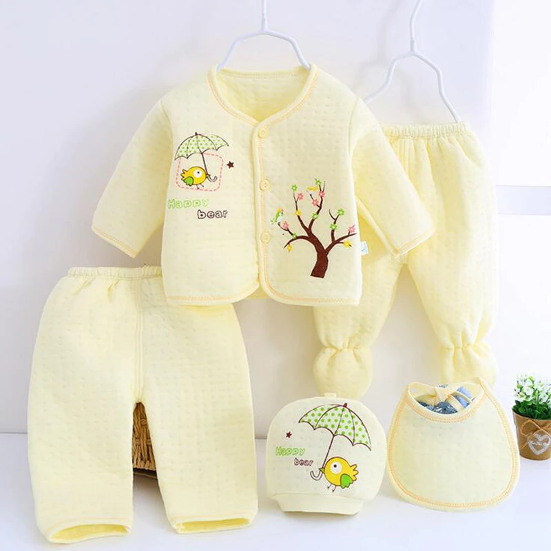 stylish baby clothing set Bekamille 5pcs/set Autumn Winter Newborn sets Baby warm Cotton Girls Boys cartoon suits  infant kids clothing Good quality baby clothing set line