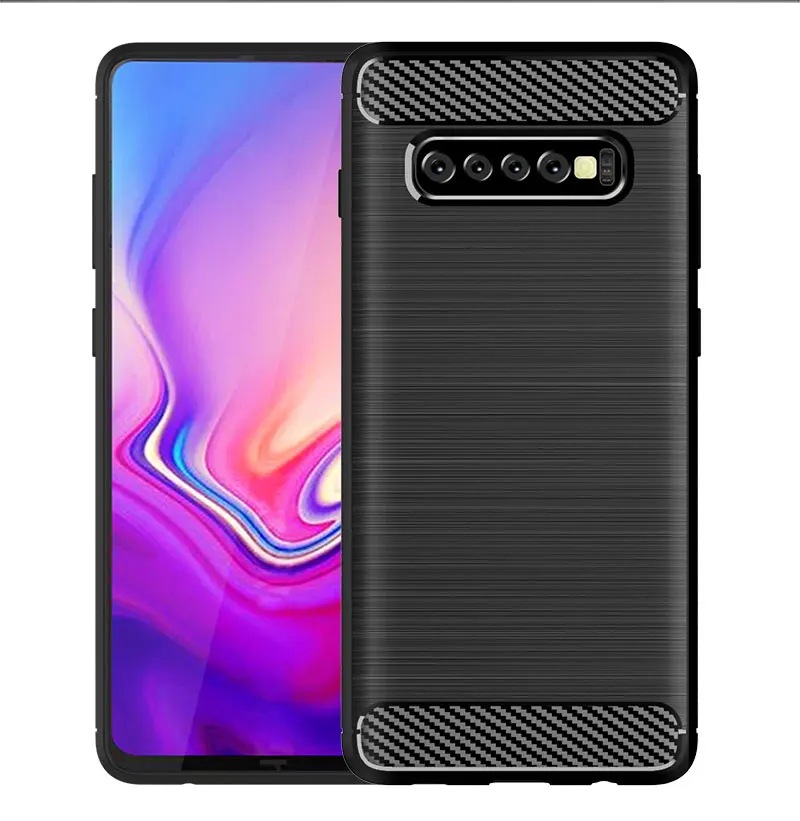 For Galaxy S10 Plus Cover Shockproof Carbon Fiber Soft Silicone Phone Back Case for SSMSUNF S10+ S10E Protective Bumper Fundas (6)