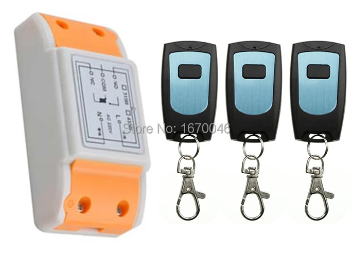 

latest AC220V 1CH 10A Remote Control Light Switch teleswitch Relay Output Radio Receiver Module and 3 *Waterproof Transmitter