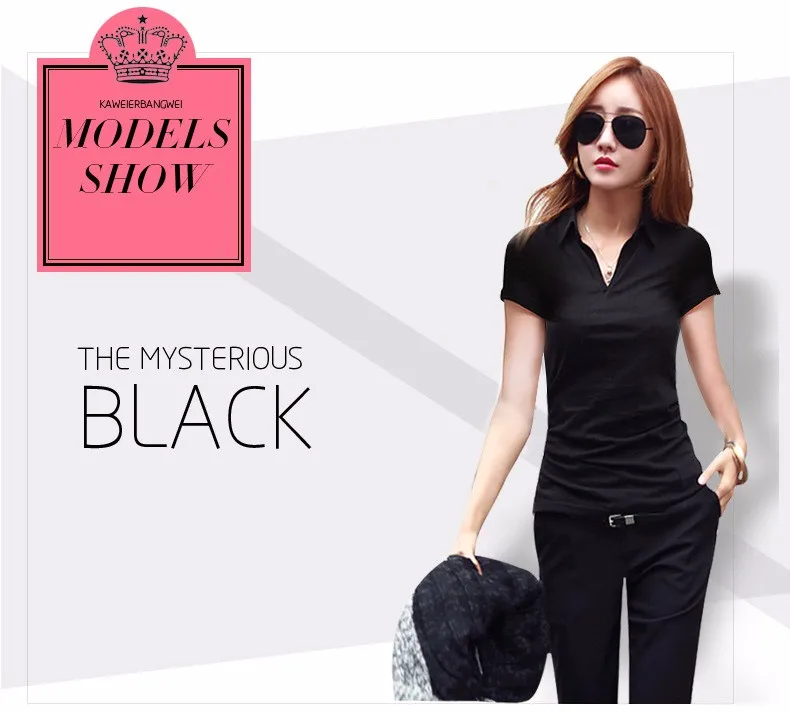 Summer Polo Shirt Women 2016 New Short Sleeve Solid Slim Polos Mujer Shirts Tops Fashion Plus Size Polo Femme 5 Color A192  f