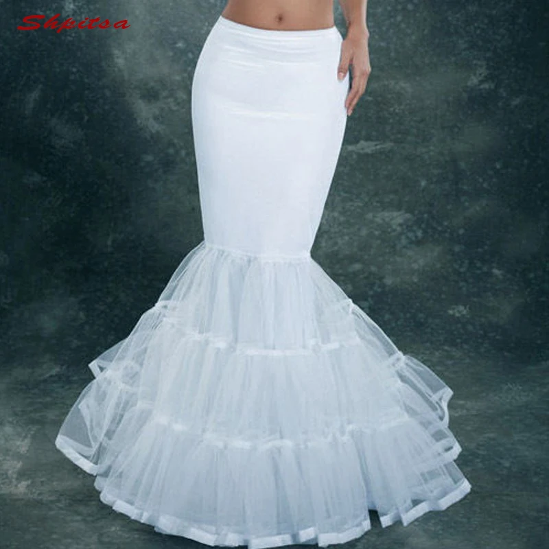 Белый подъюбник годе женщина кринолиновый подъюбник для свадебное платье