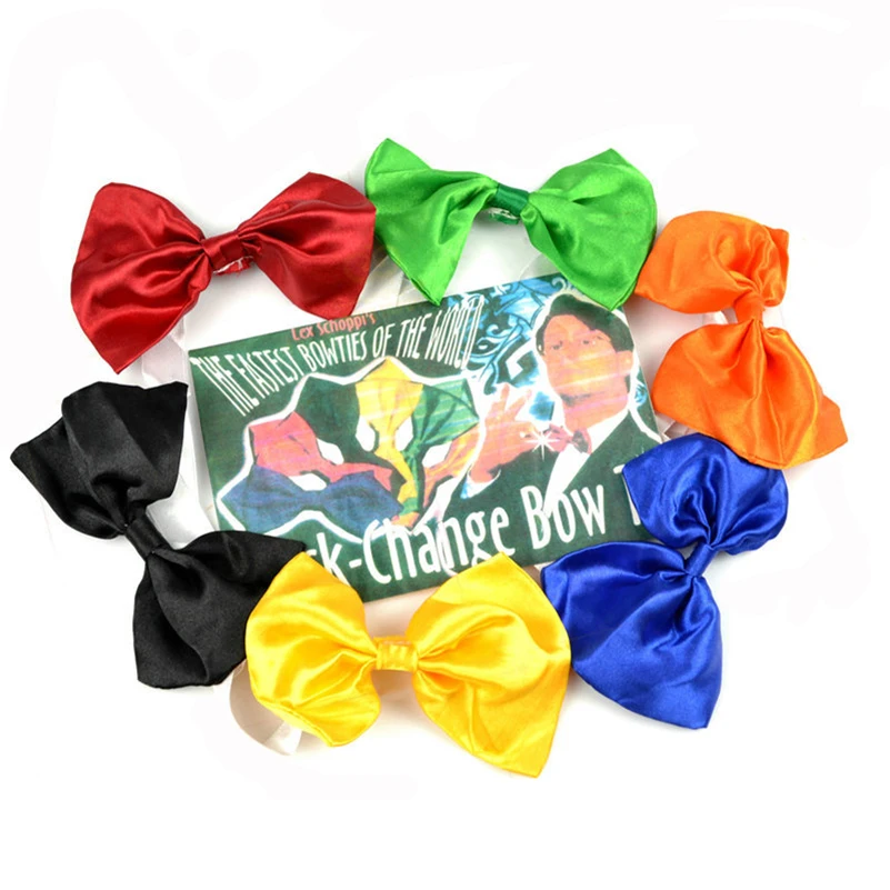 

2018 New Quick Change Bow Tie Magic Tricks Toys Stage Magic Props Bow Tie Discolor Magic Funny Gimmick