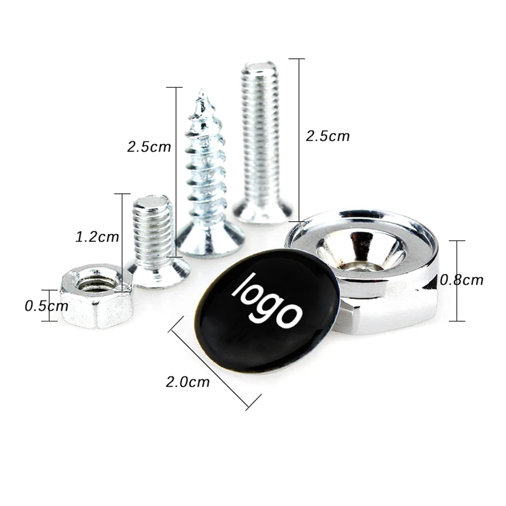 Screw Caps 2 vw BEETLE STAINLESS STEEL Chrome License Plate Frame