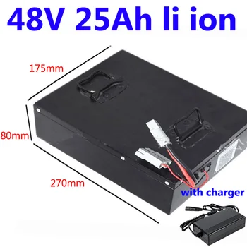

GTK 48v 25ah lithium ion battery 18650 li ion BMS 13S for 1500W 750w bike scooter inverter lithium battery ATV RV + 3A charger