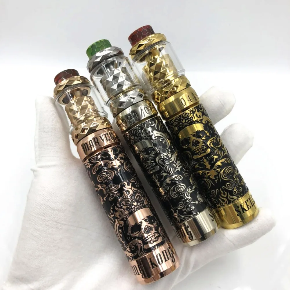 

Advanced E cigarettes mechanical mod kit Skeleton King Kong Mod vape 26mm Diameter with Priest RTA atomizer 18650 battery mod