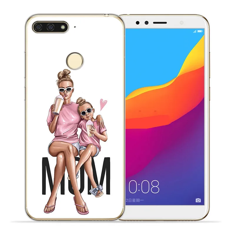 Роскошные волосы ребенка мама девочка королева женщина для huawei II Y5 Y6 Prime Nova 2 3 3I Plus чехол для телефона крышка Coque Etui шаблон - Цвет: 1208