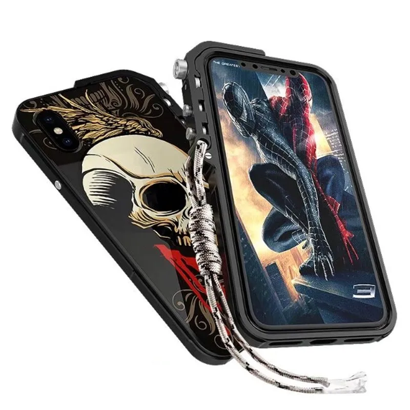 

Aluminum Metal Bumper + PC 3D Relief Case For Apple iphone x 7 8 6 6s Plus Skin Protective Cover Fashion Shell Shockproof