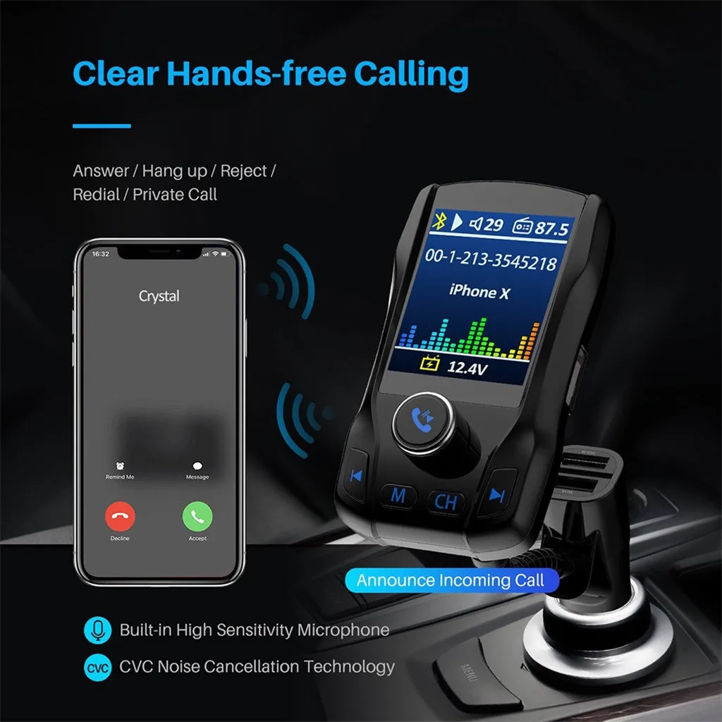 Fm передатчик Bluetooth hands free Автомобильный mp3 плеер FM Регулятор поддержка USB флеш