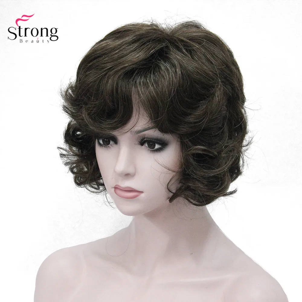 

Women's Synthetic Wig Short Curly Hair Brown/Red Natural Wigs Capless StrongBeauty