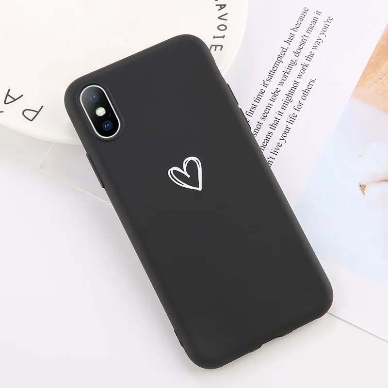 Lovebay Love Heart чехлы для телефонов, чехлы для Iphone 11 Pro 6 6S 7 8 Plus XS Max XR X, Мягкий ТПУ силиконовый ультратонкий простой чехол - Цвет: 3532 Black