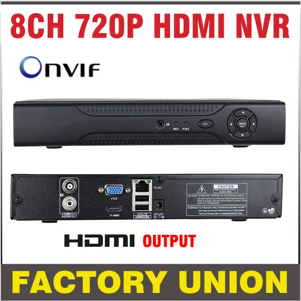 NVR 8 channel HDMI Standalone Output 8CH NVR 720P H.264