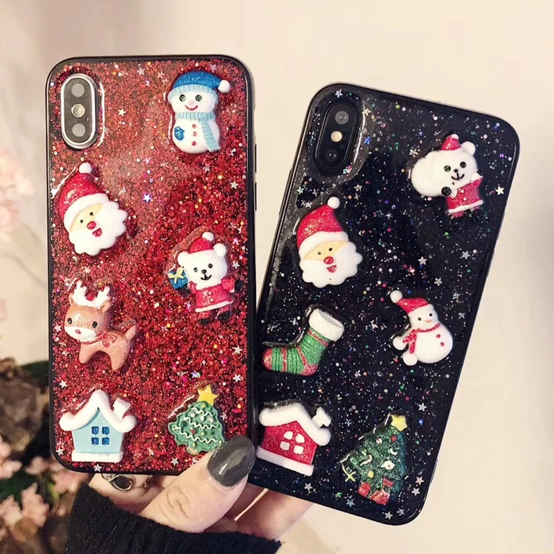 Рождественский блестящий чехол для iphone XS MAX X 10 XR 7 8 Plus 6s 6 сексуальный шикарный