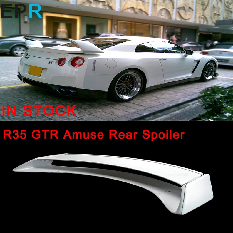 AM style half Carbon rear wing spoiler fit for Nissan 08-17 GT-R GTR R35 amuse