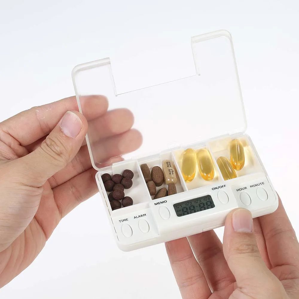 Medicine Tablets Pill Box Pill Organizer Case Timer Reminder Storage