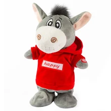 Игрушки для детей, электрические плюшевые куклы, ходячие Поющие, обучающие говорящие, подъемные, маленький Ослик, Вибрирующая свинья, говорящий Ослик