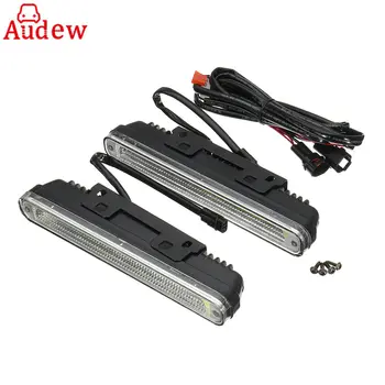 

2Pcs Universal Car Daytime Running Light LED COB 12V DRL Auto Driving Front Fog Lamp White Bulb Waterproof 6000K