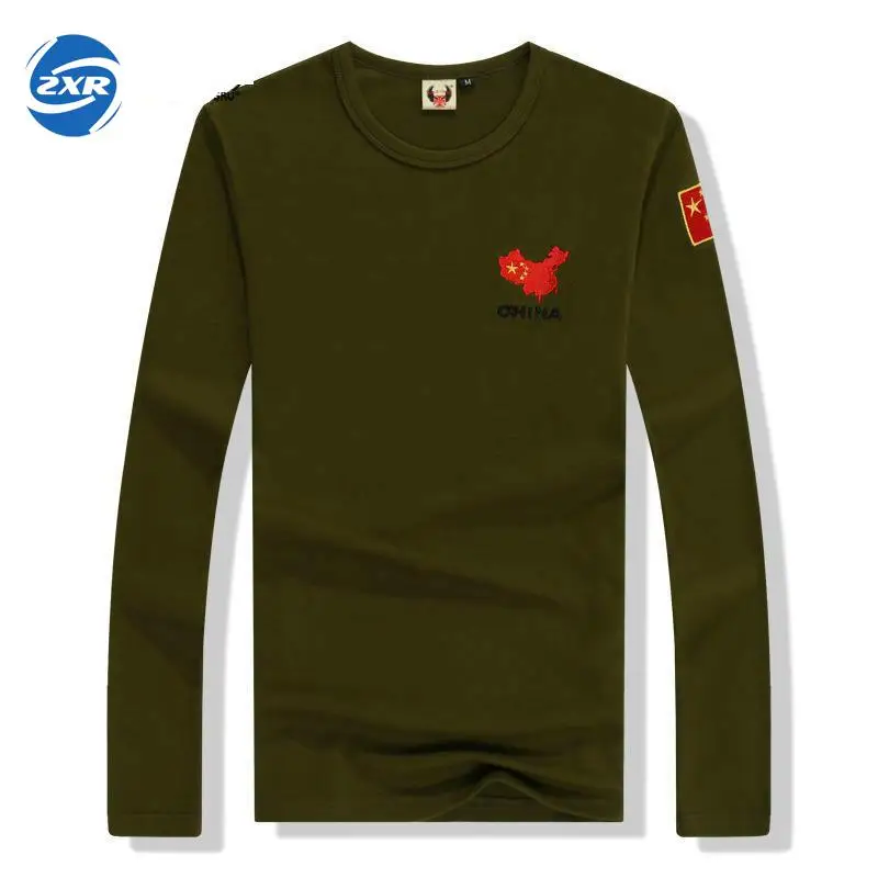 

Zuoxiangru Fall New Men's Special Soldier Long Sleeved T-shirt Chinese Fans Cotton Bottoming Shirt O-neck Hiking T-shirt