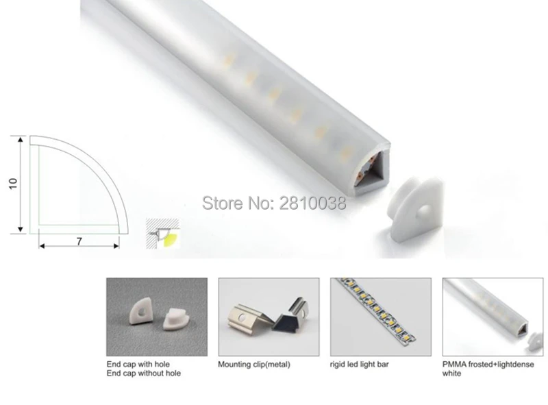 20 X 1M Sets/Lot V shape aluminum profile for led light and angle channel extrusion for furniture led or Cabinet lamps