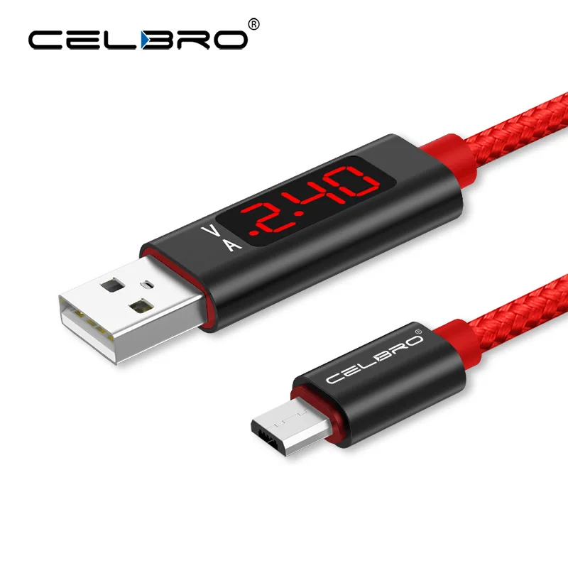 

Micro USB Data Cable 2A Fast Charging Mobile Phone Cable for Huawei Honor 9 8 Lite 9i 8X Max 7 7C 7A LED Display Micro USB Cord