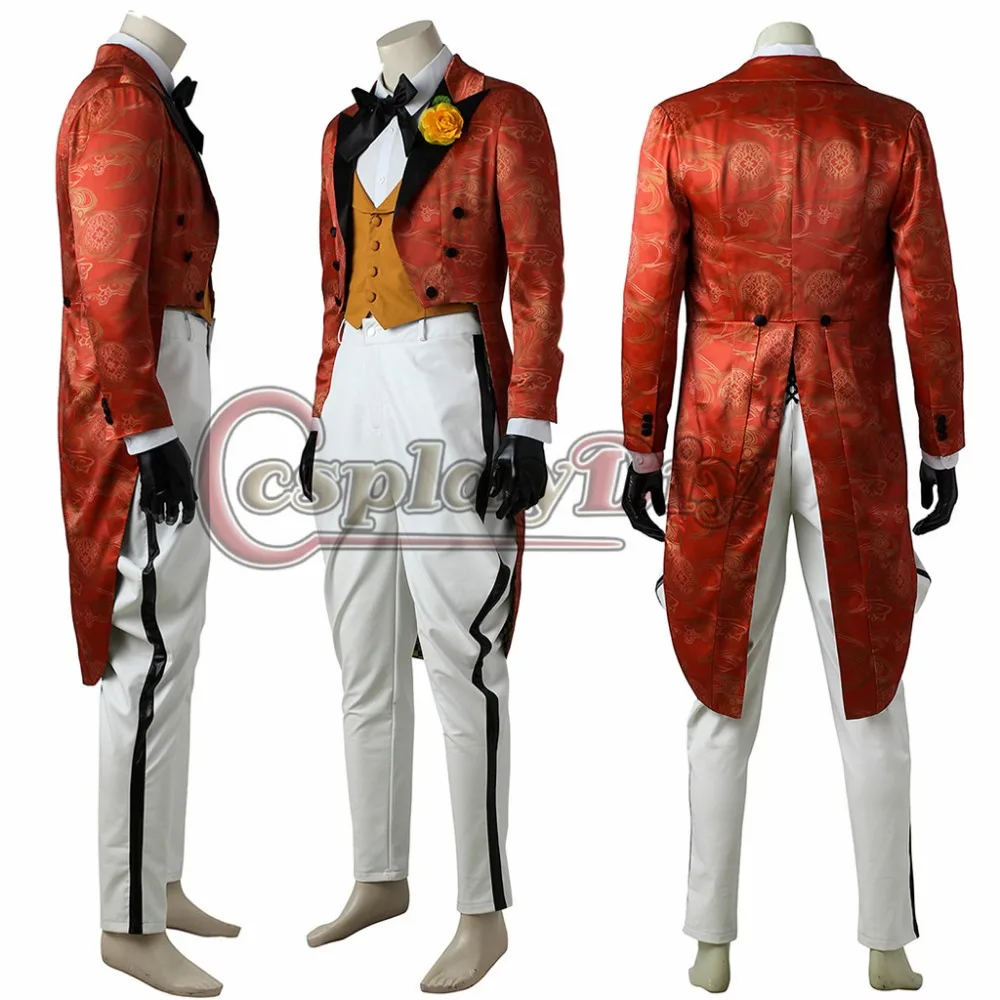 Gotham Jerome Valeska Cosplay Joker Costume Halloween Men Tailcoat Outfit Suit Gotham Jerome Valeska Cosplay Joker Costume Halloween Men Tailcoat Outfit Suit