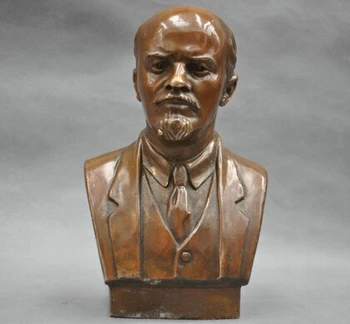 

Copper Brass CHINESE crafts Asian 7'' Elaborate Soviet Leader Vladimir Ilyich Ulyanov Lenin Bust Copper Statue