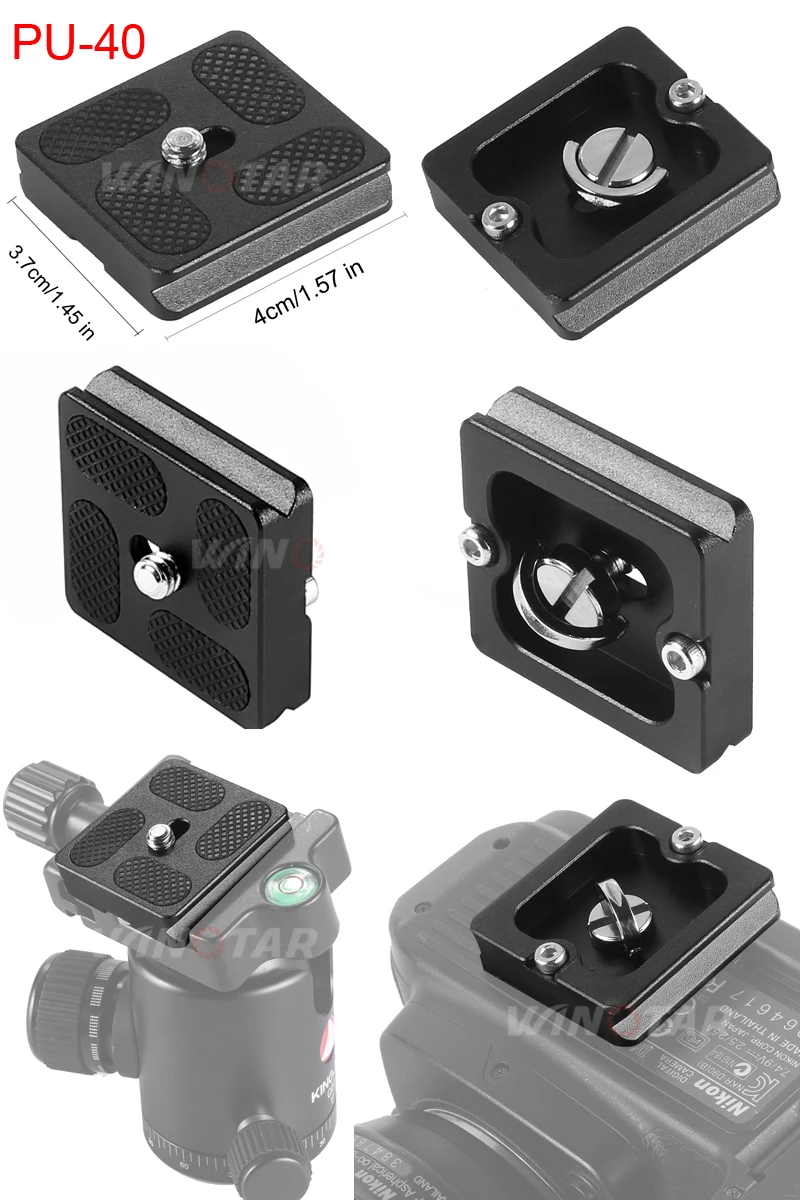БЫСТРОРАЗЪЕМНАЯ пластина PU40 PU50 PU60 PU70 PU100 с винтовым креплением 1/4 &quotдля штатива