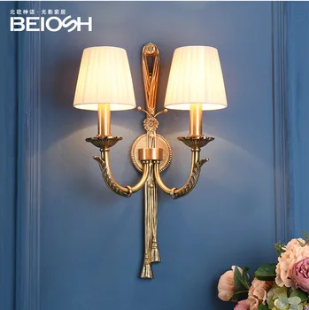

Athens Brass Wall Lamp with 2 Lights and Fabric Shade