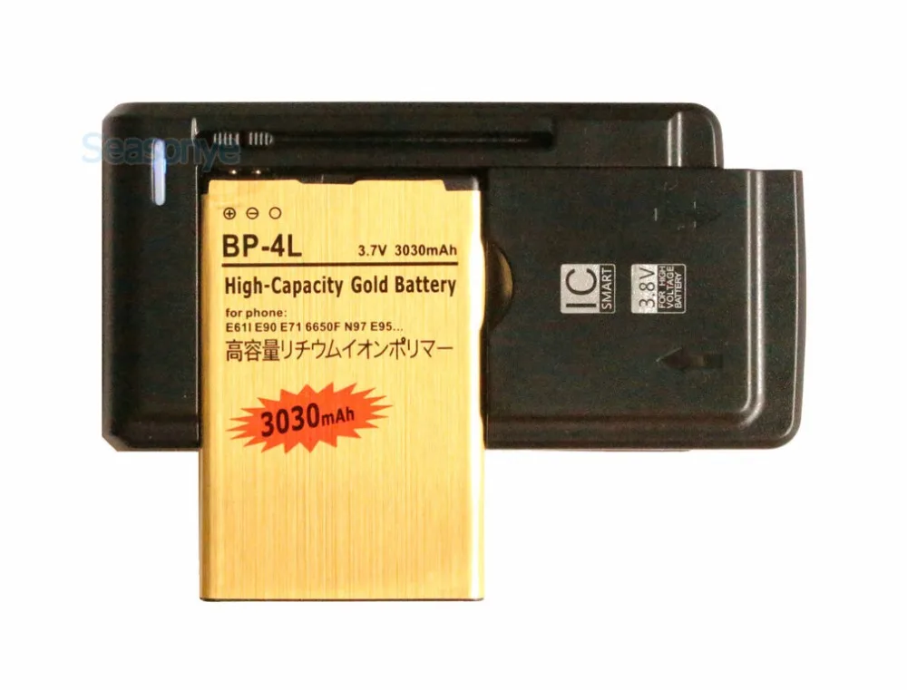 Seasonye 3030mAh BP 4L Золотая запасная батарея + универсальное зарядное устройство для Nokia
