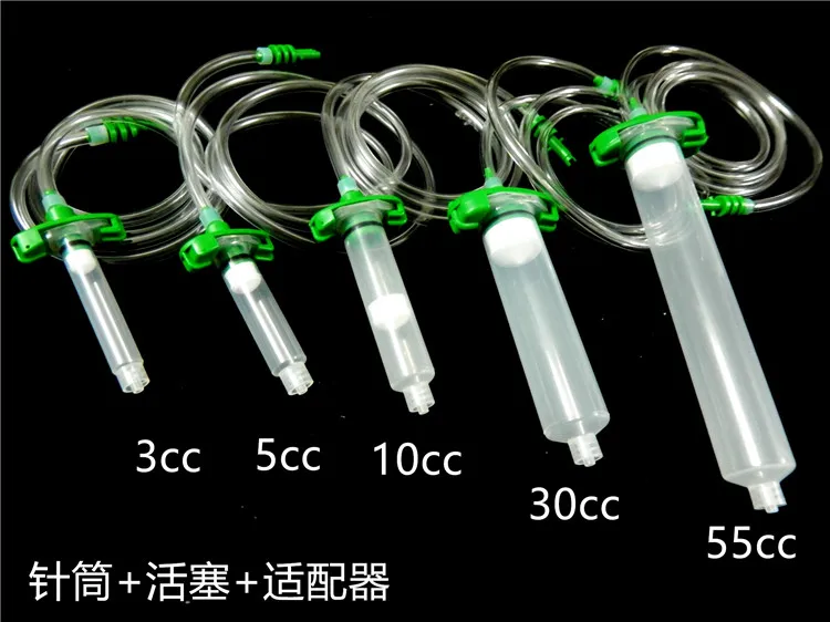 

3/5/10/30/55cc/ml Plastic Air Tubing Barrel Dia Glue Dispenser Syringe Adapter piston adapter