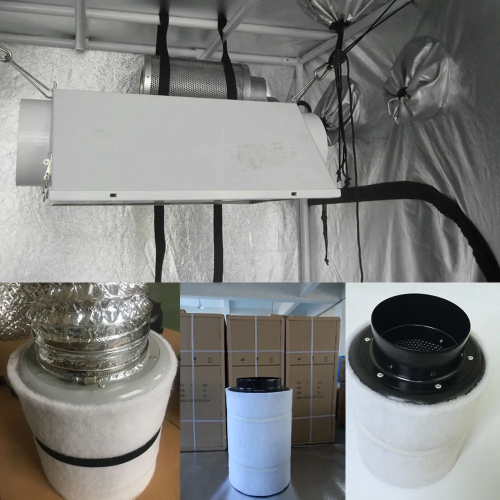 4 ''/6'' Гроу тенты для центробежных вентиляторов и воздушный фильтр с активированным углем костюм 110/220V для GrowTent гидропоники парниковых светодиодный HPS растут светодиодный